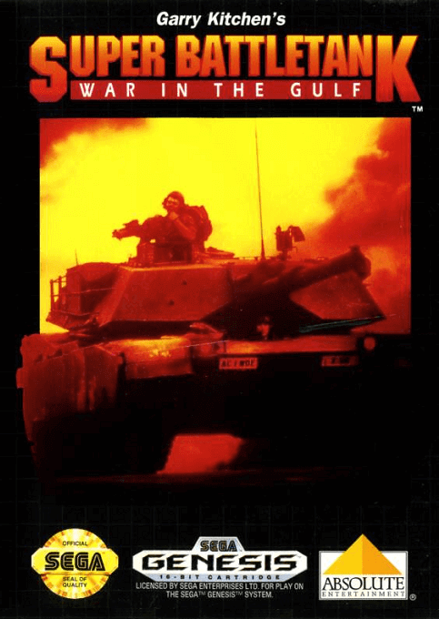 Super Battletank War in the Gulf box art for Sega Genesis